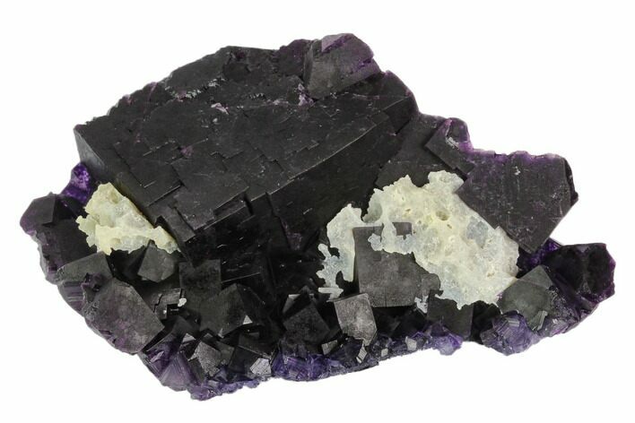 Dark Purple Cubic Fluorite Crystal Plate - China #128928